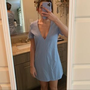 NWT Tobi Light Blue V Neck Short Sleeve Shift Dress